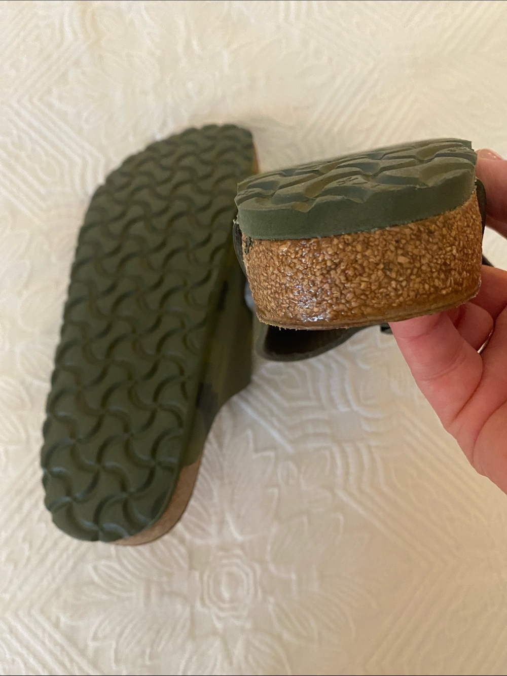 Birkenstock Arizona Camo Two-Strap Sandals - Green and Brown - Picture 7 of 8